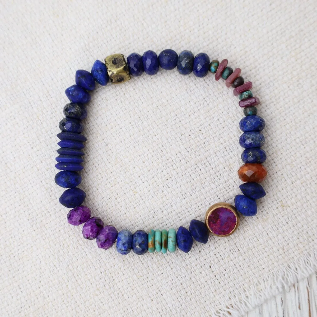 Lapis Charoite & Purple Turquoise Bracelet