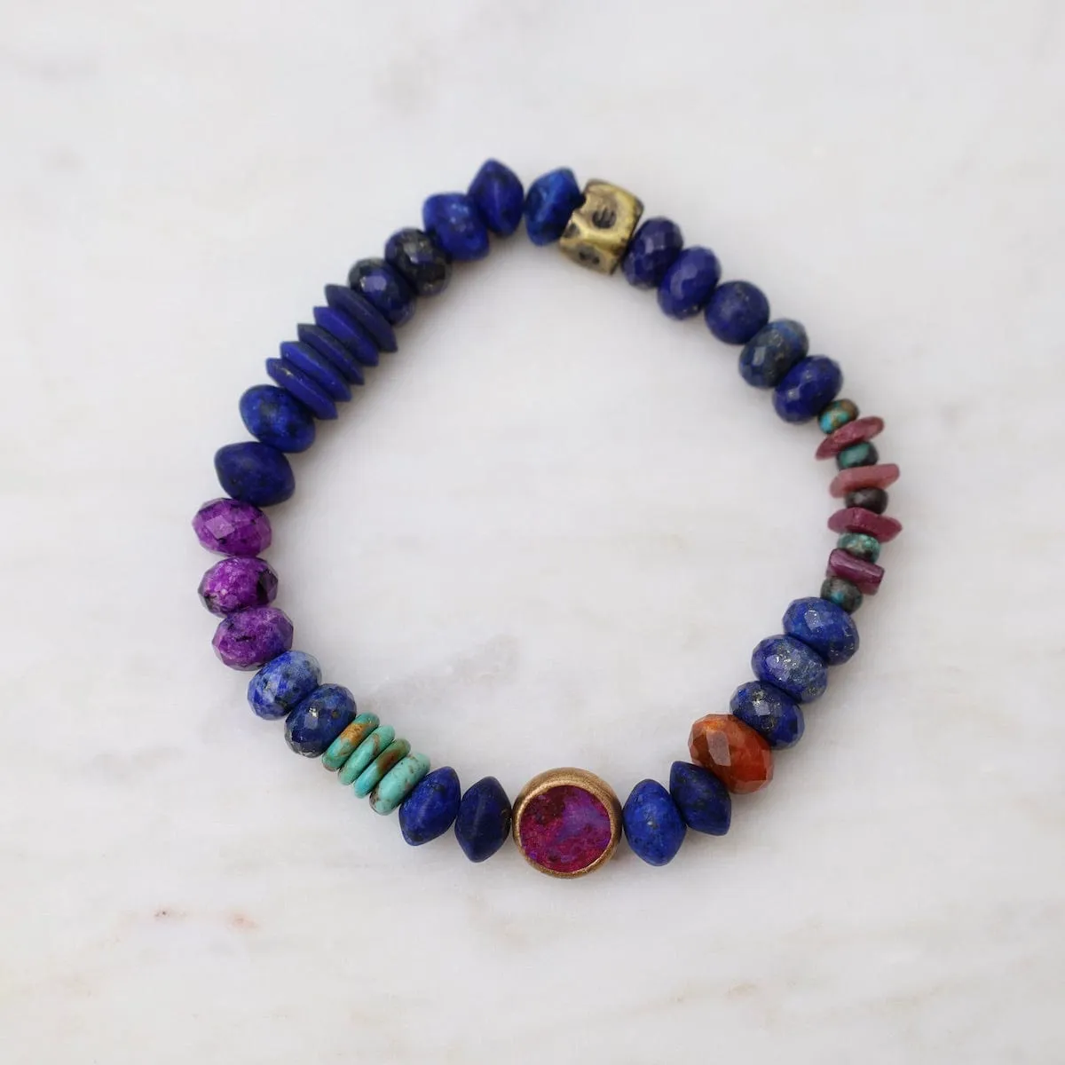 Lapis Charoite & Purple Turquoise Bracelet