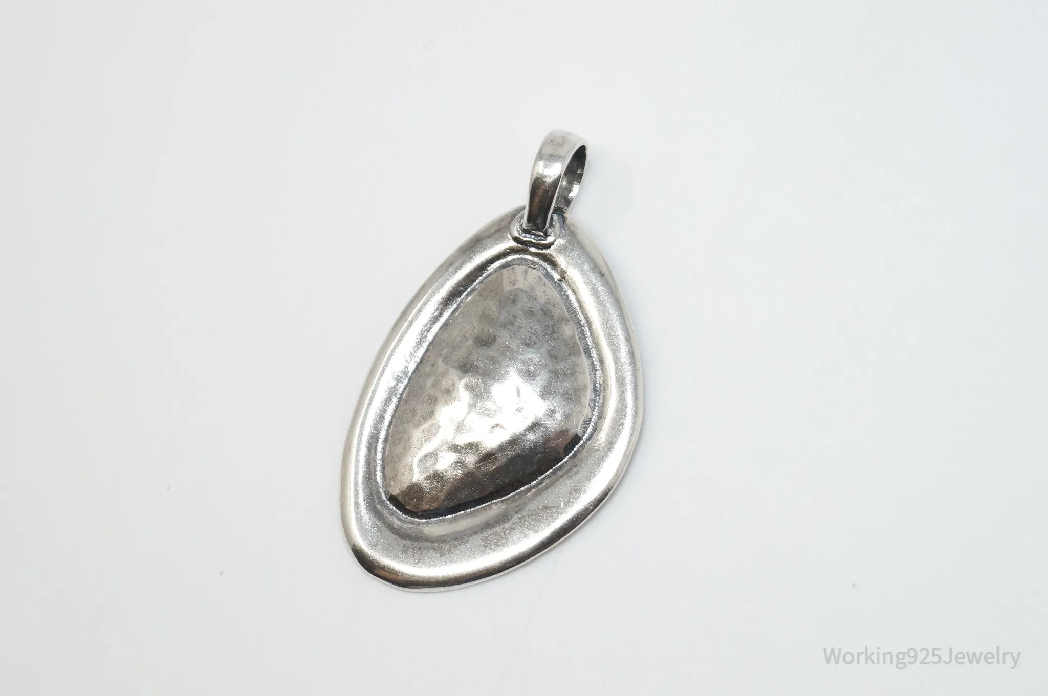 Large Retired Silpada Hammered Sterling Silver Necklace Pendant