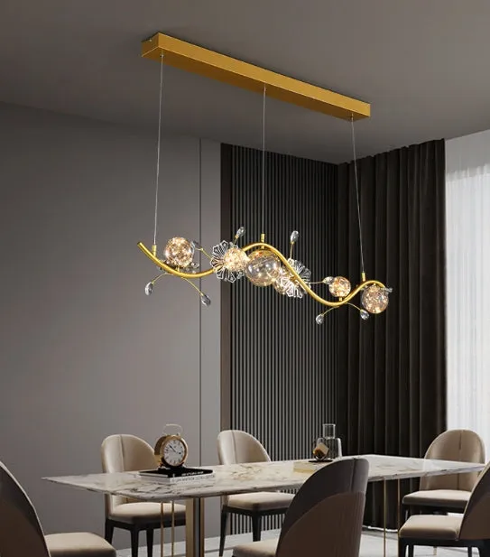 LED Flowers & Leaves DNA Molecular Modern Pendant Light