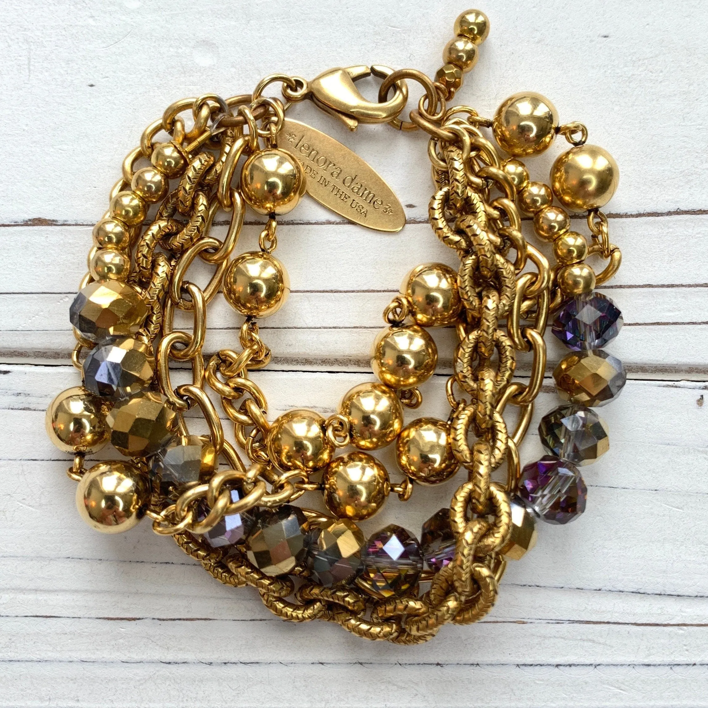 Lenora Dame Multistrand Golden Chain Bracelet