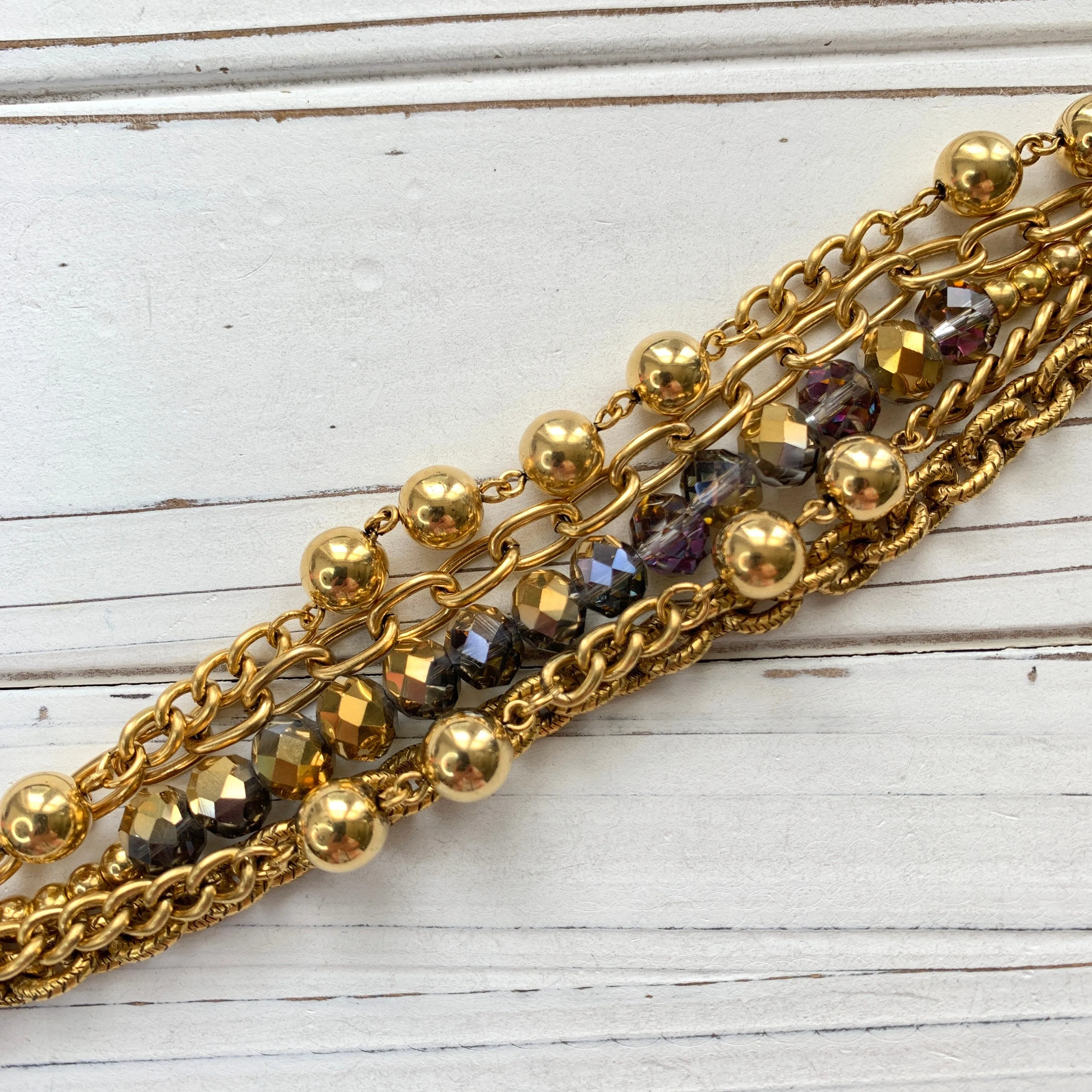 Lenora Dame Multistrand Golden Chain Bracelet