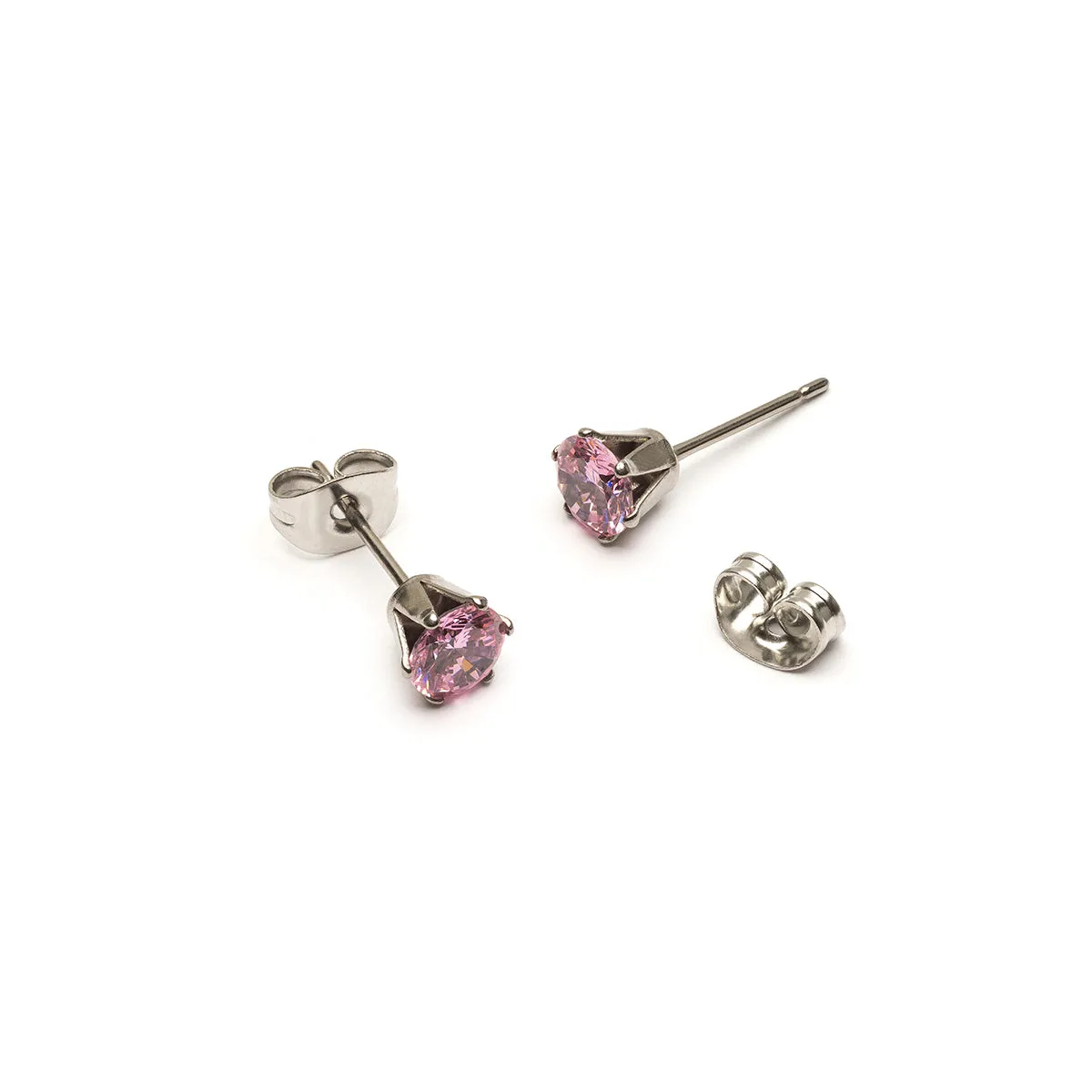 Light Pink Titanium Stud Earrings