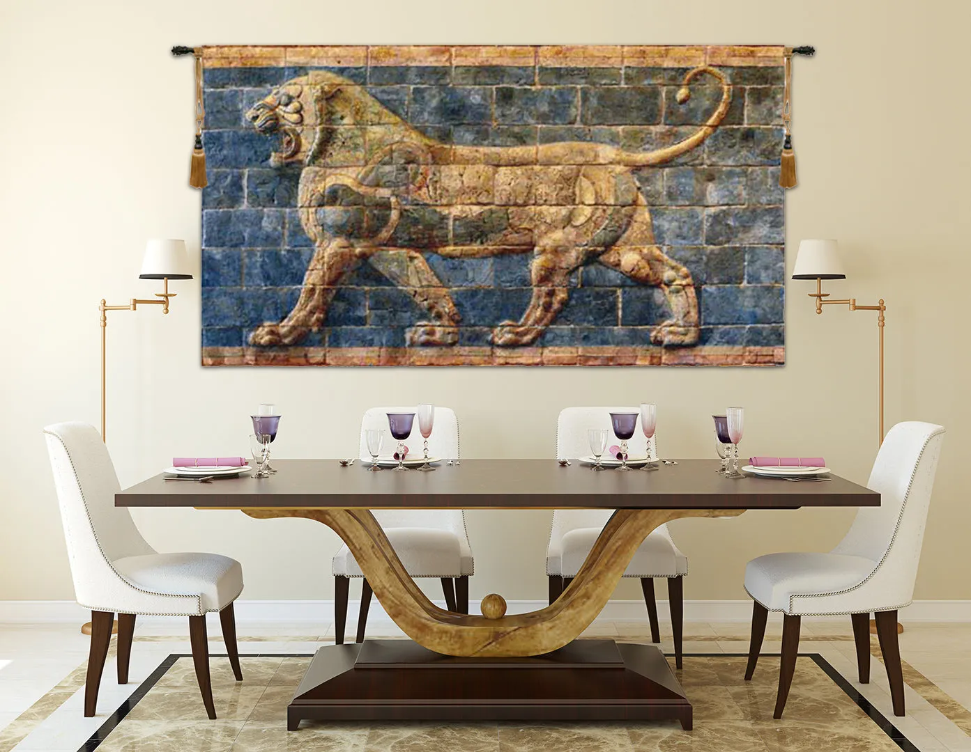 Lion II Darius Belgian Tapestry Wall Hanging