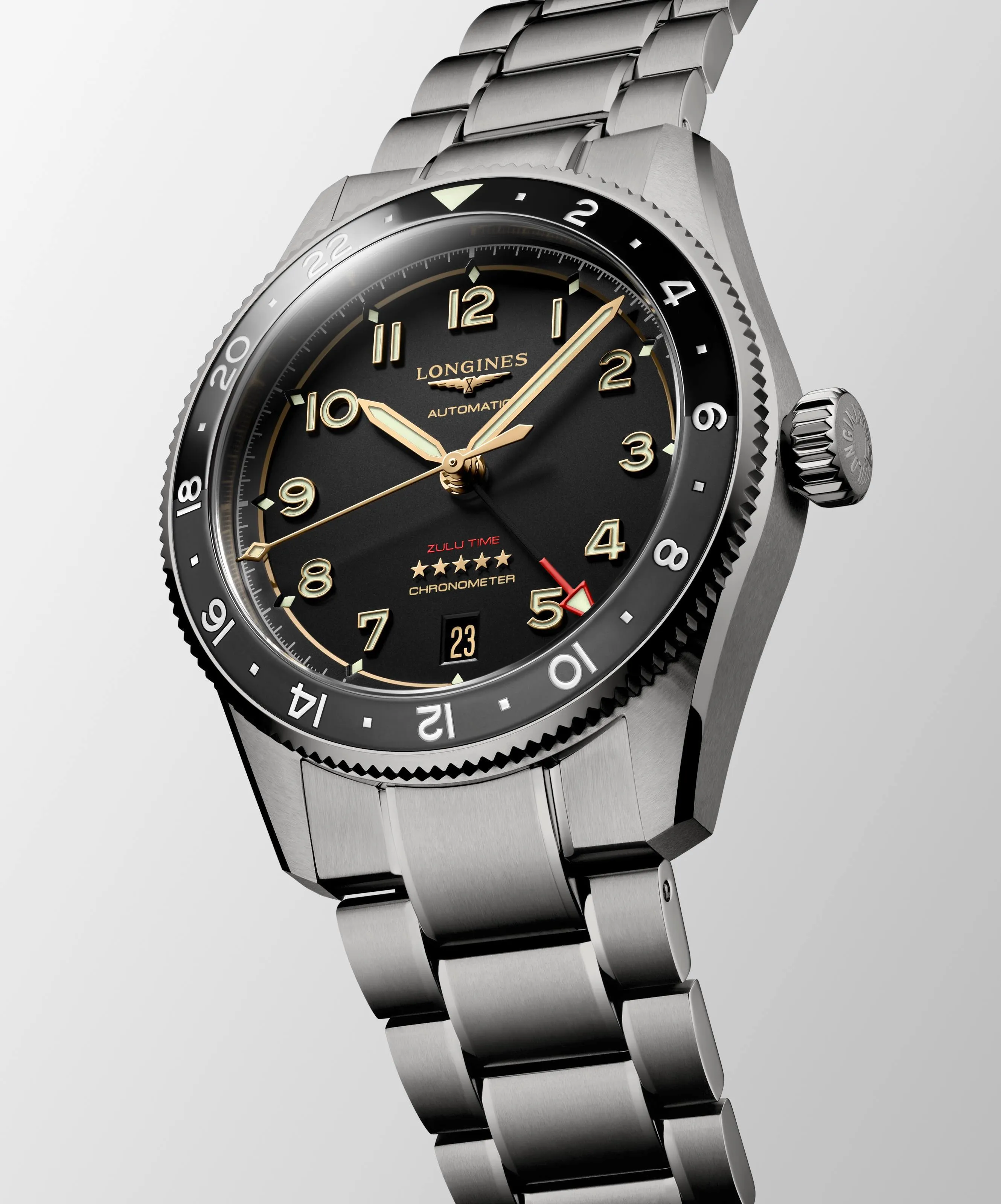 Longines Spirit Zulu Time Titanium Anthracite Dial 39mm