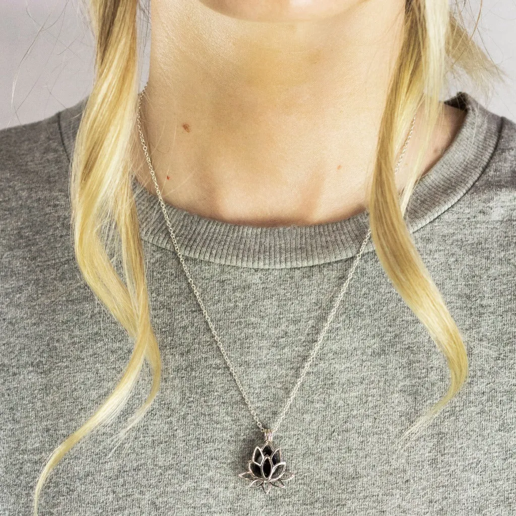 Lotus Flower Multistone Necklace