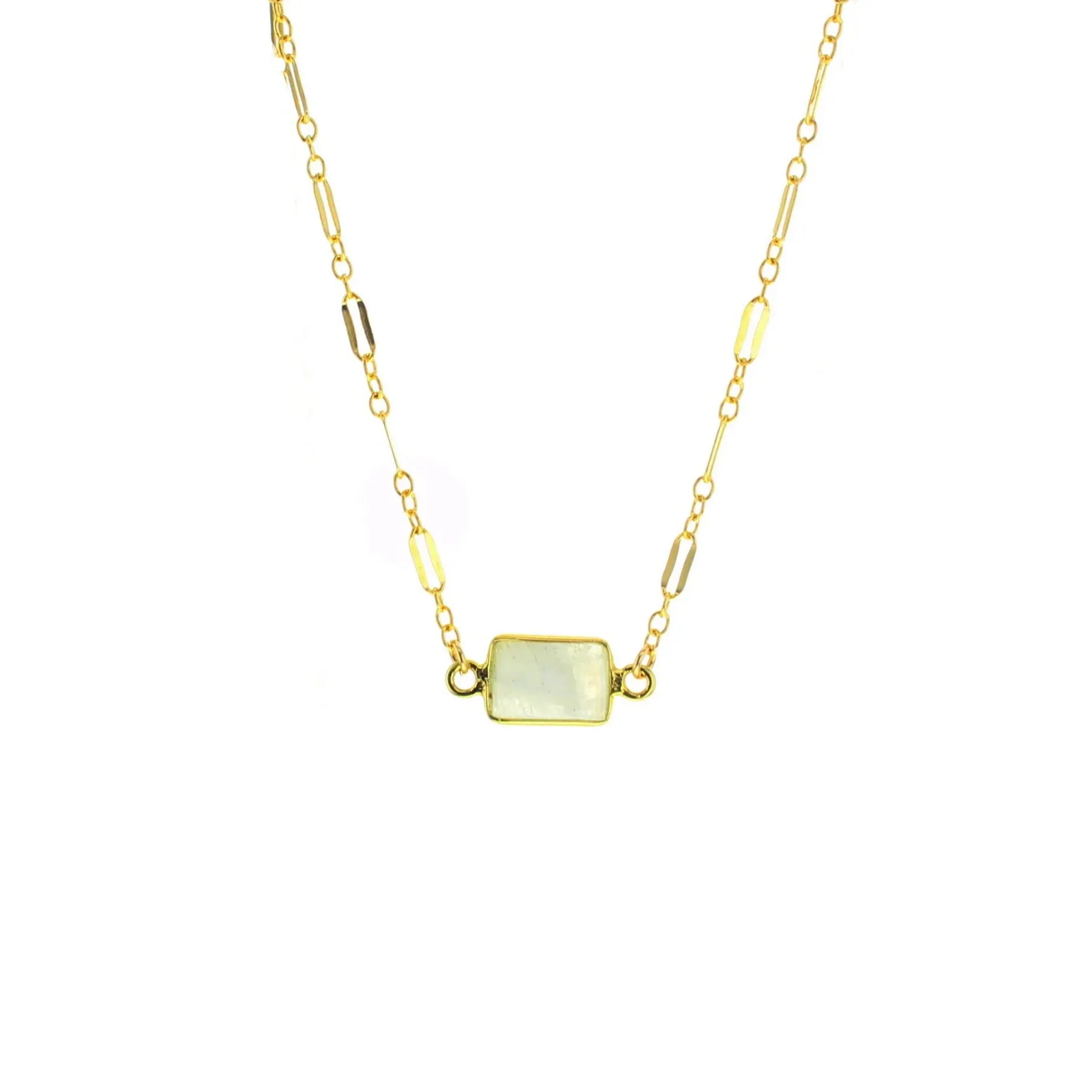 Lotus Gold Cara Necklace with White Moonstone