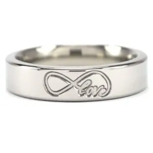 Love Infinity Titanium Ring, 5mm Pipe Cut Band