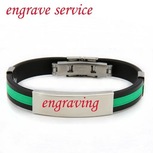 Love Unique Rubber ID Bracelet Customized Logo Engraving