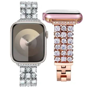 Luxury Diamond Strap for Apple Watch Ultra 2 49mm Women Shiny Jewelry Bracelet for iWatch 9 8 7 45mm 41mm 6 SE 5 4 40/44mm Band