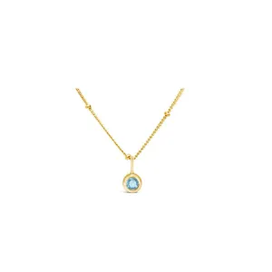 March Birthstone Necklace - Gold