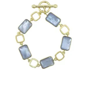 Marcia Moran Telma Brushed Gold & Stone  Link Bracelet