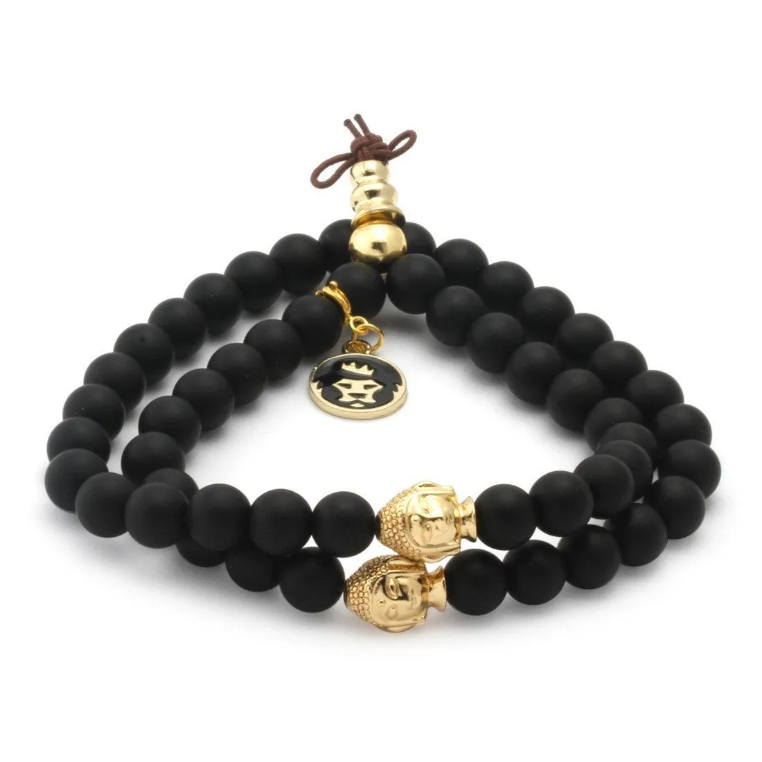 Matte Onyx Buddha Meditation Wrap Bracelet