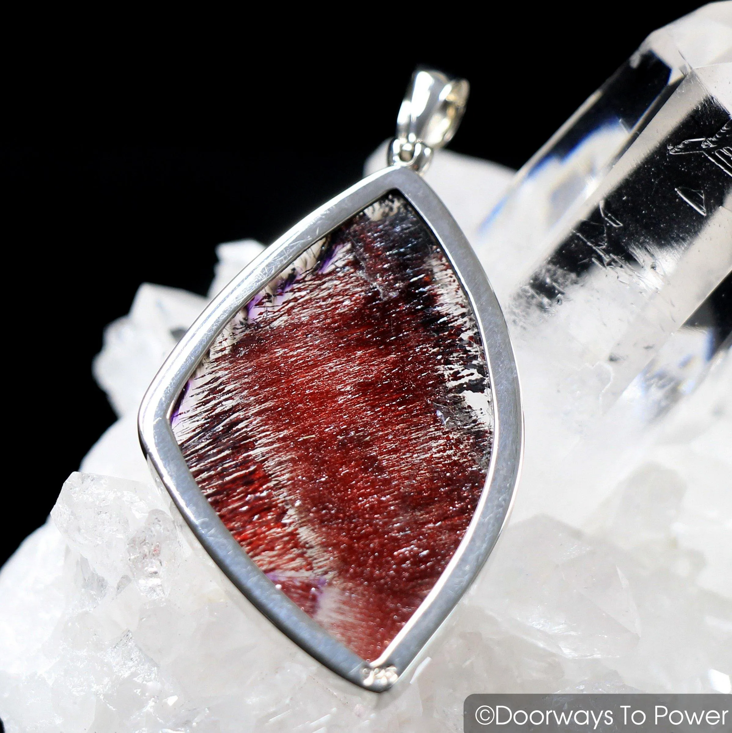 Melody Stone Super 7 Quartz Crystal Pendant .925 Silver