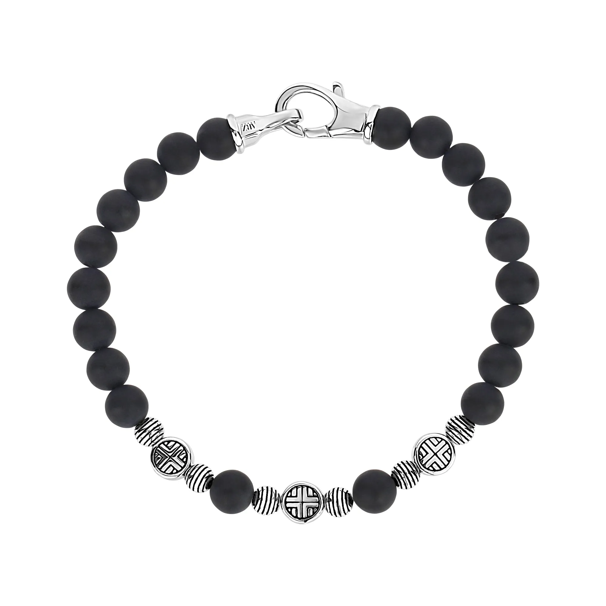 Midnight Shield Bead Bracelet | 4MM