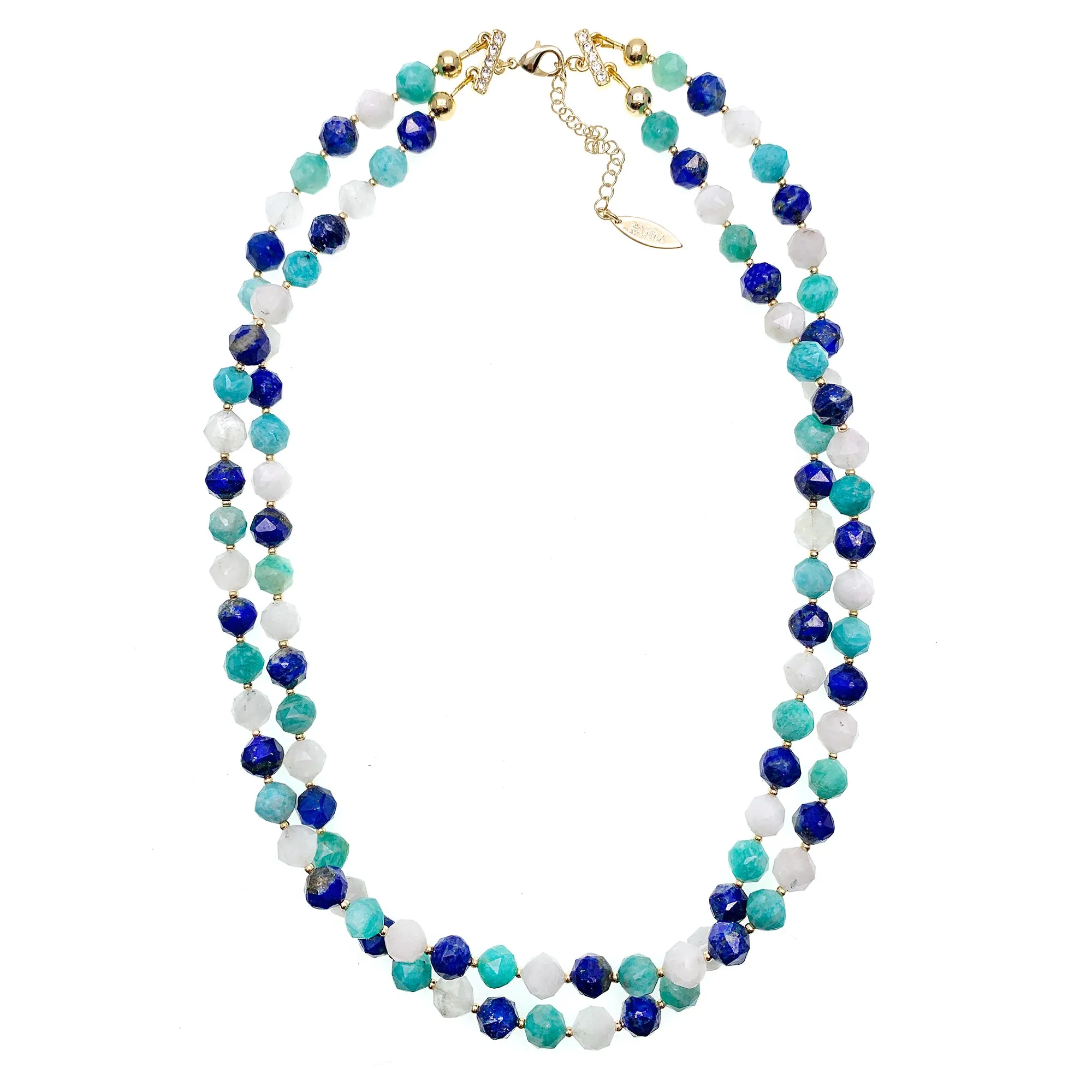 Mix Colors Double Strands Gemstone Necklace HN003