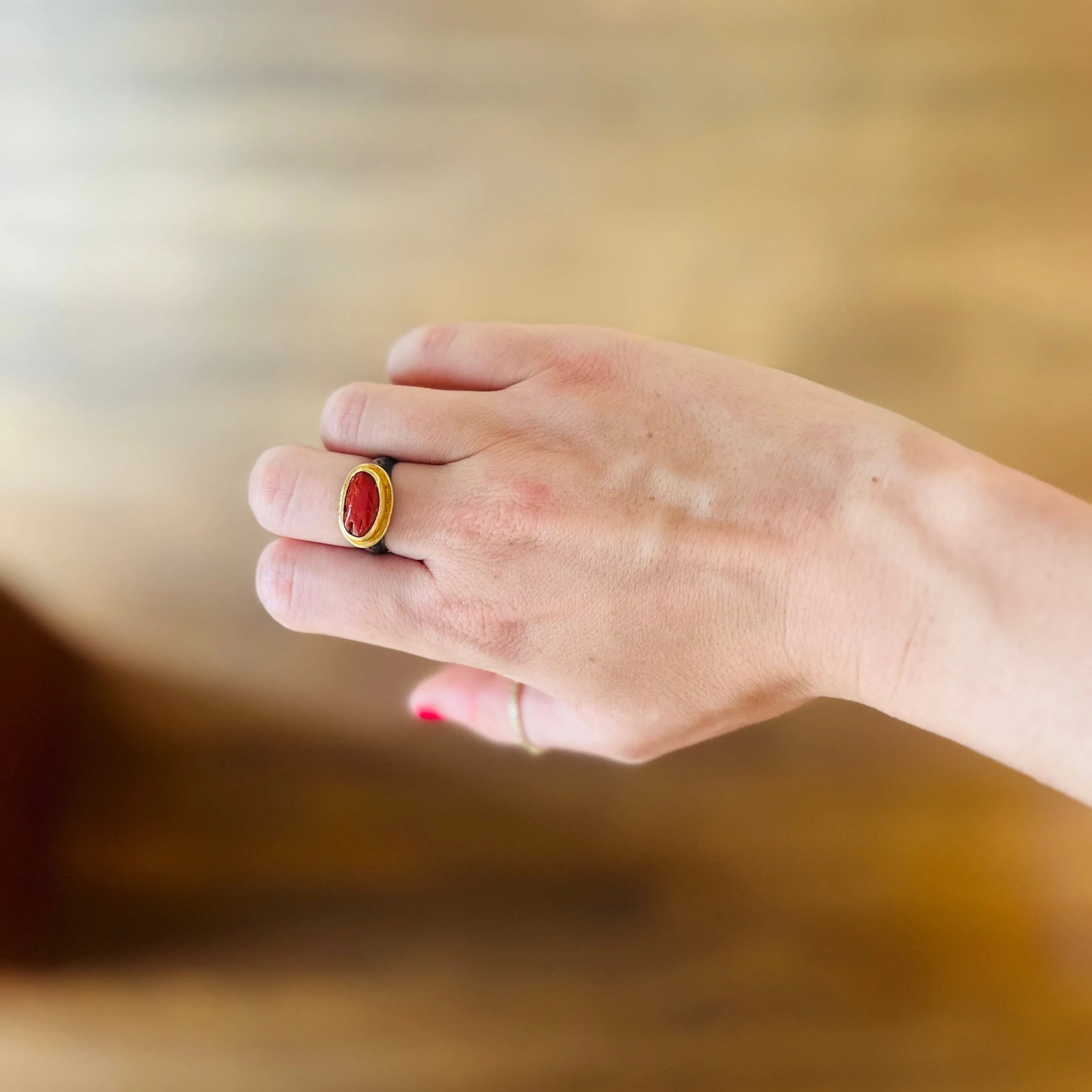 Mixed Metal Coral Ring