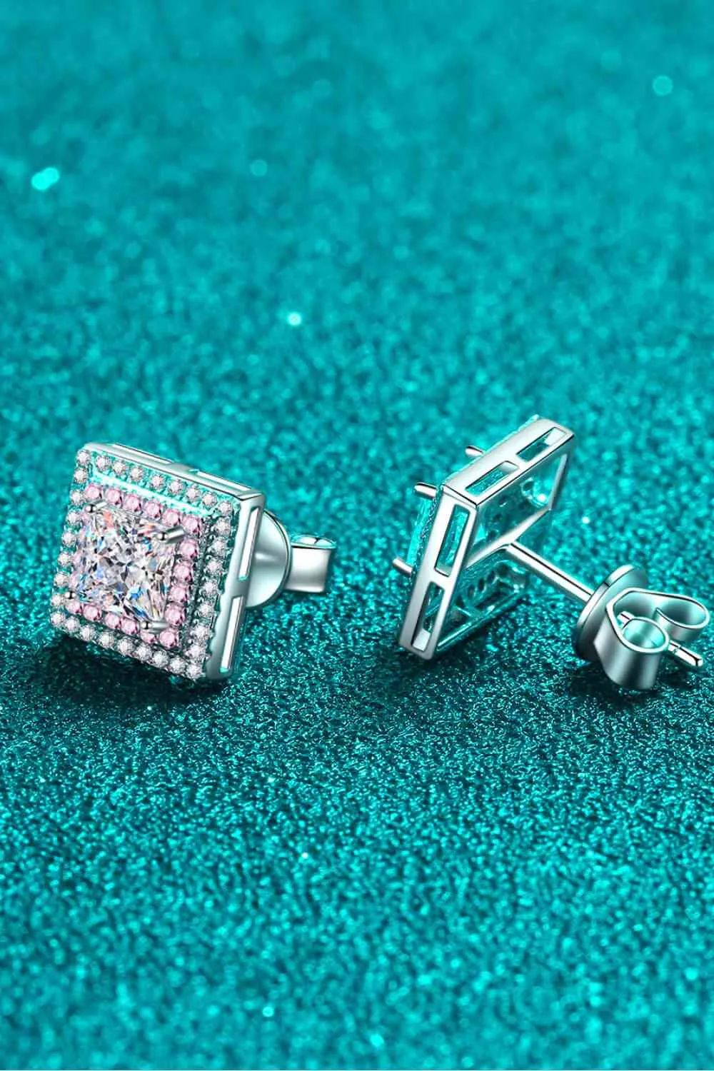 Moissanite Square Stud Earrings