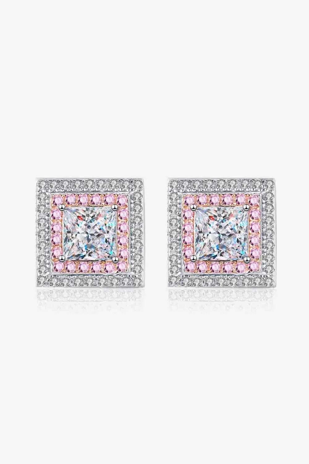 Moissanite Square Stud Earrings