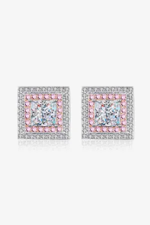 Moissanite Square Stud Earrings