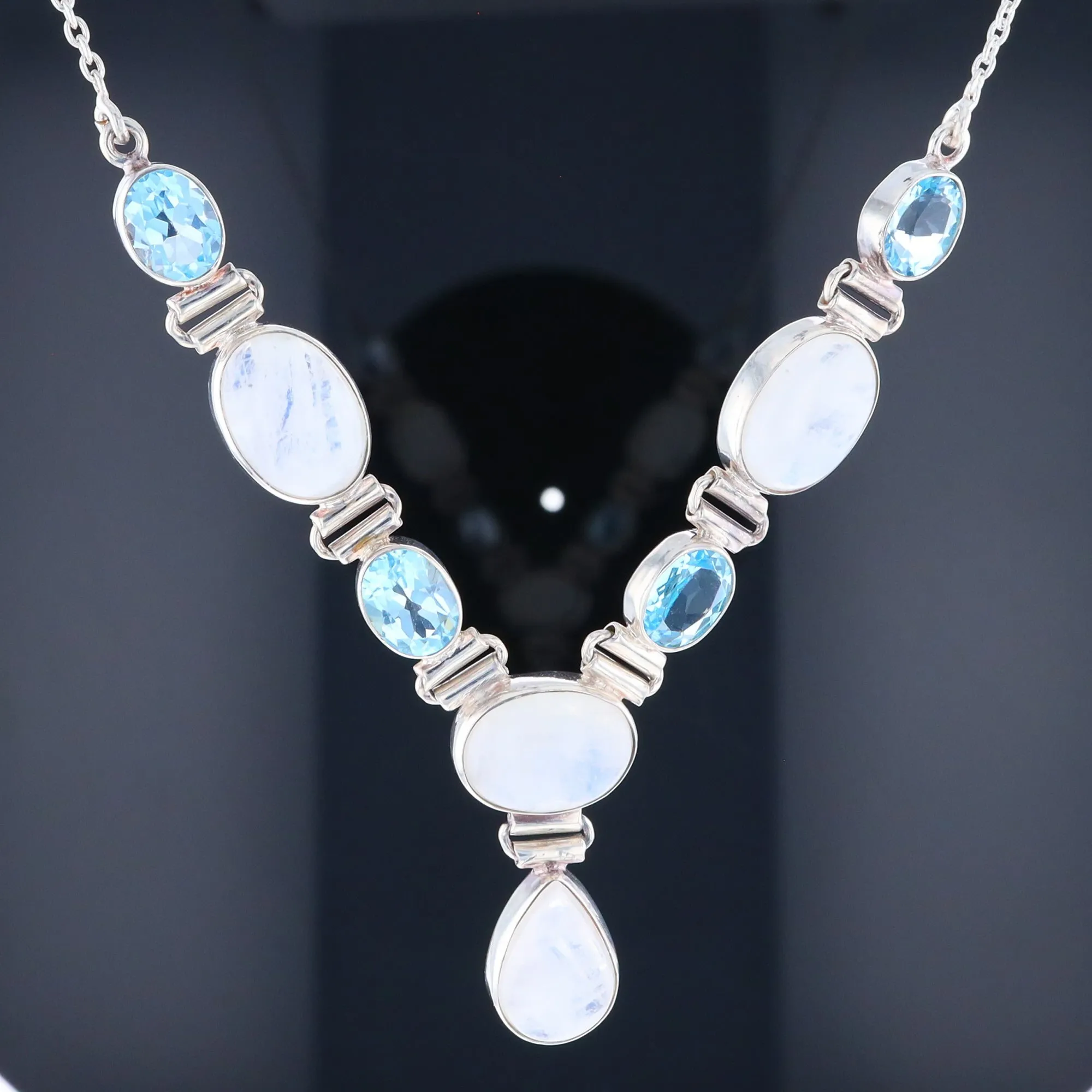 Moonstone & Blue Topaz Necklace