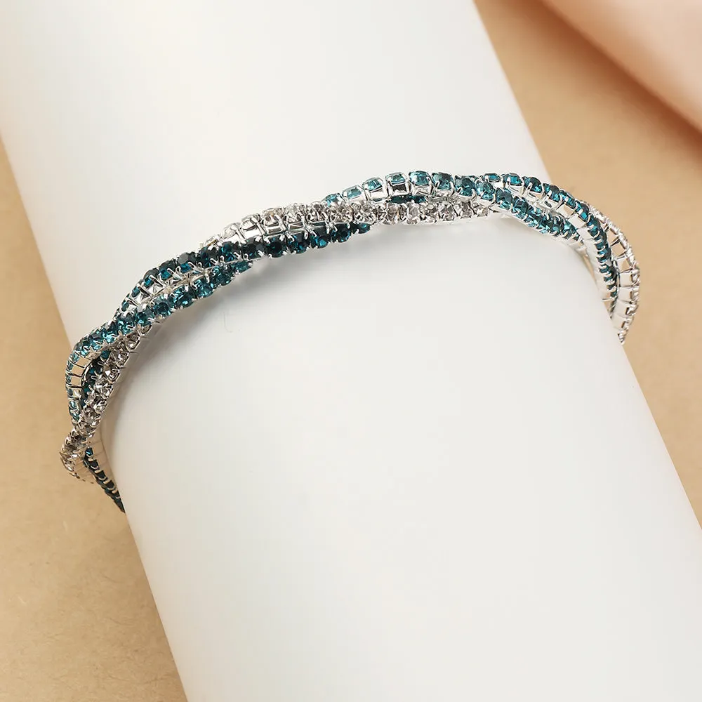 Multilayer Rhinestone Bracelet Girl Bracelet Bracelet Three Layer Cross Diamond Bracelet