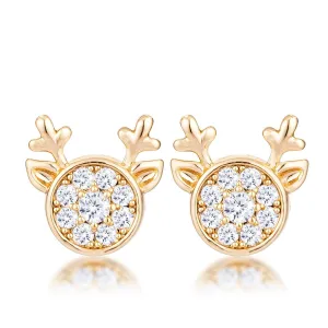 Nala Reindeer CZ Gold Earrings