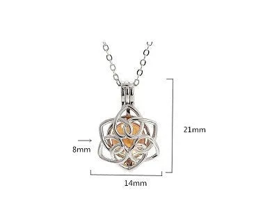 Necklace Pendant Blank Setting Flower Charm 14x21mm Sterling Silver Fine 925 For One Bead No Prong DIY Jewelry Finding Wholesale 1pc