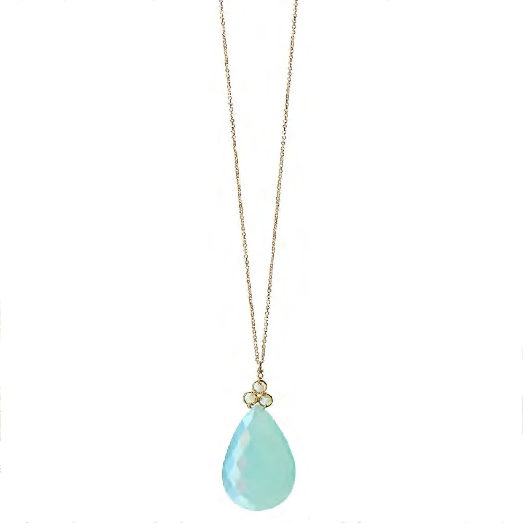 Opal Aqua Chalcedony Necklace 4792 by Michelle Pressler Jewelry