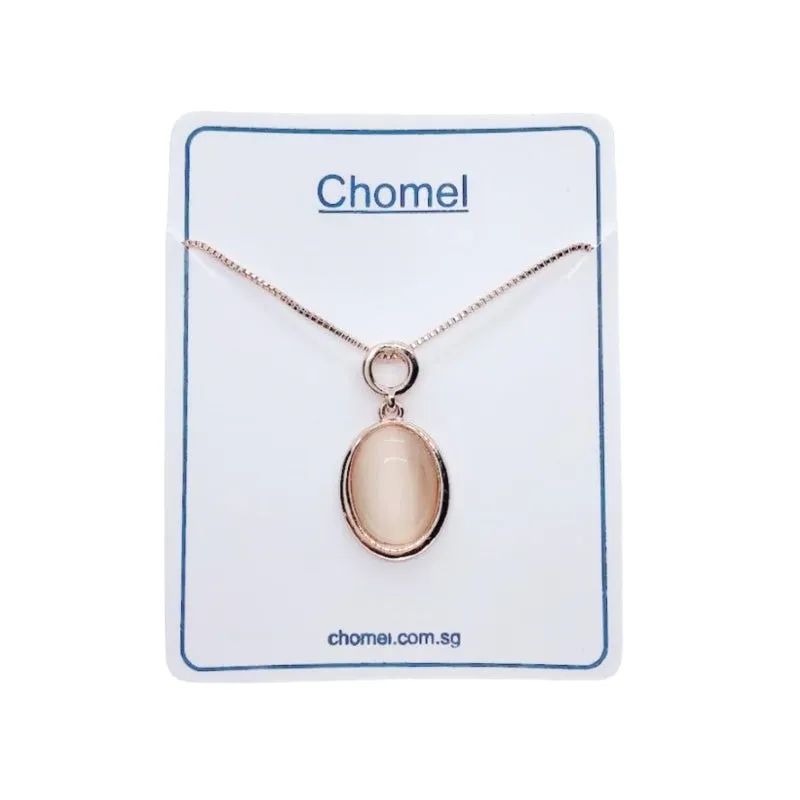 Oval Simulated Moonstone Necklace