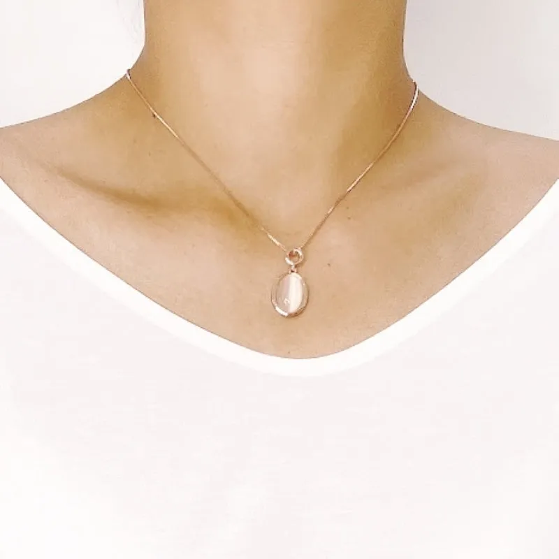 Oval Simulated Moonstone Necklace