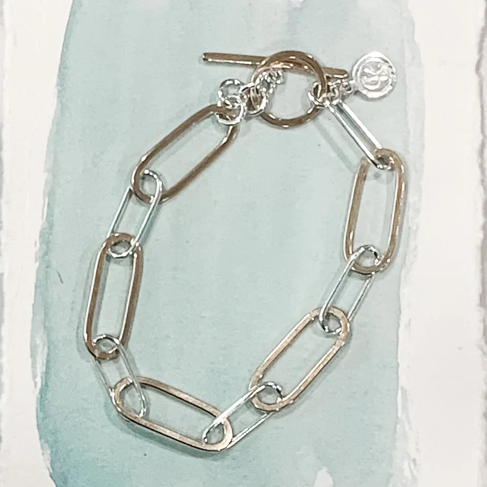 Paperclip Chain Bracelet - mixed metals