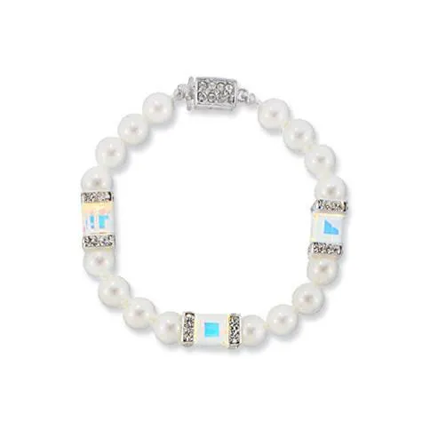 Pearl & Iridescent Crystal Bracelet