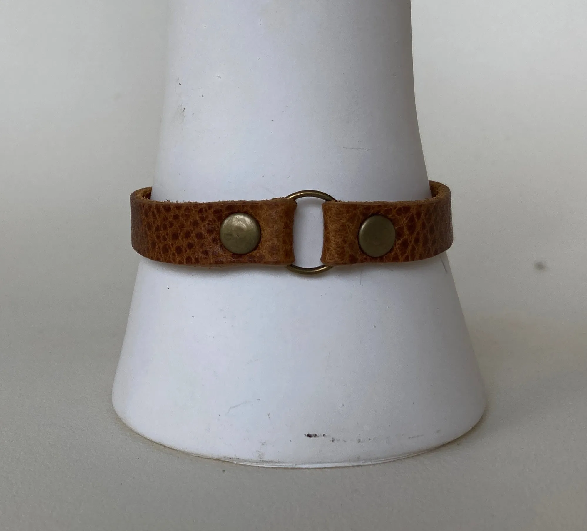 Permanent Baggage Leather Ring Bracelet