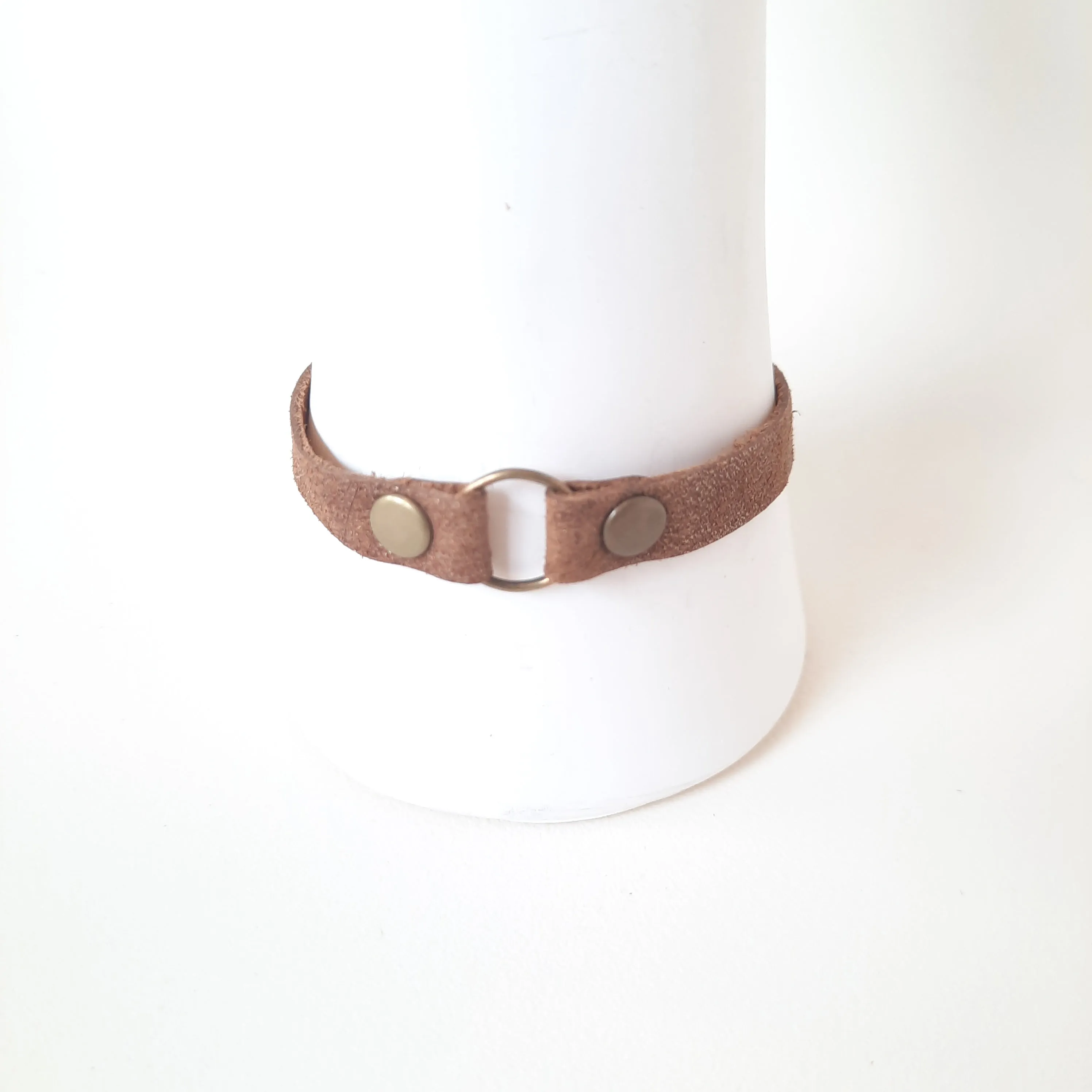 Permanent Baggage Leather Ring Bracelet