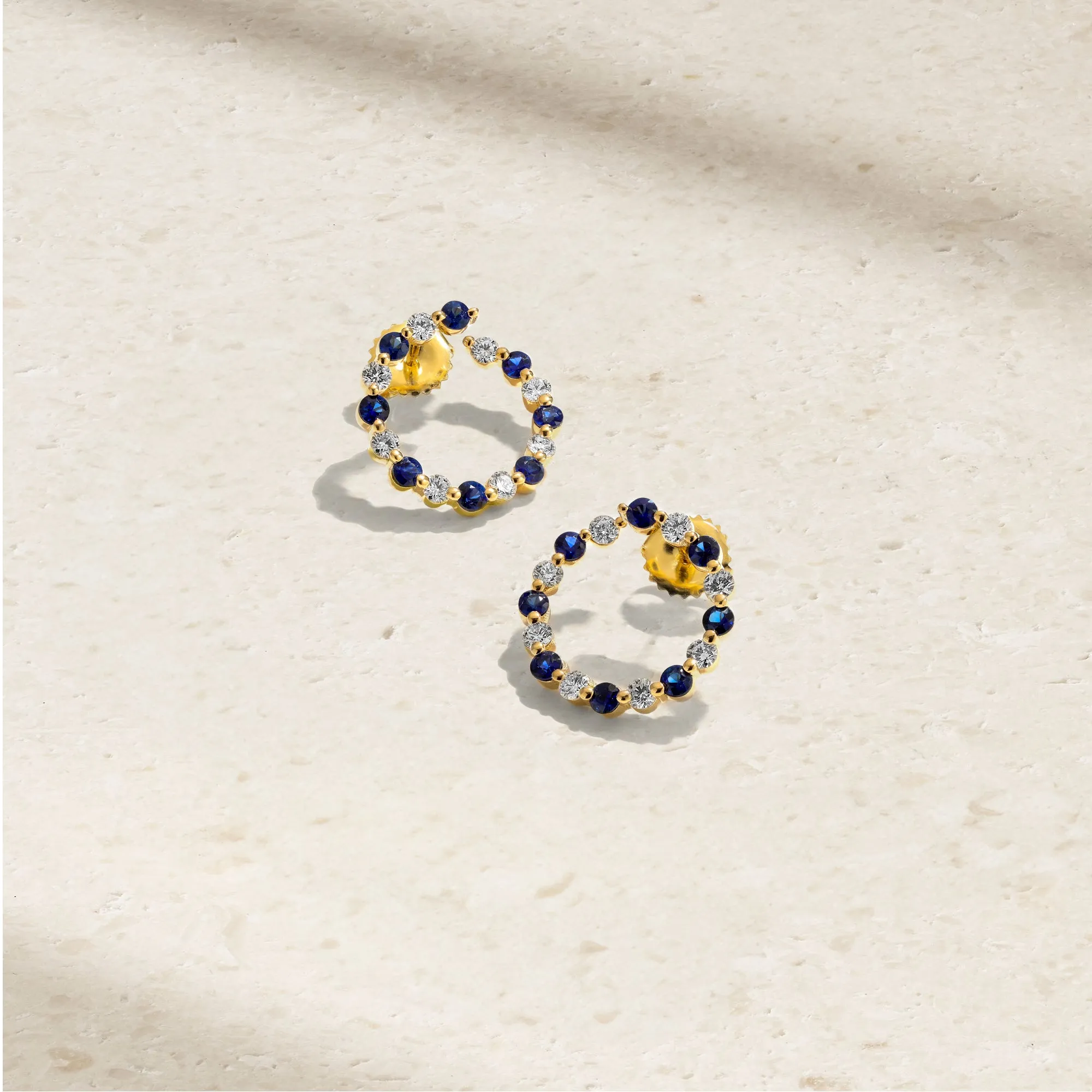 Petite Sphere of Life Sapphire and Diamond Hoop Earrings