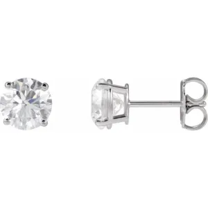 Platinum 7 mm Lab-Grown Pink Sapphire Stud Earrings