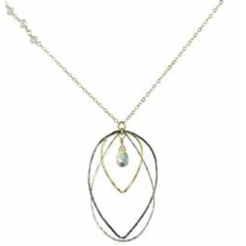 Quartz Moonstone Necklace N2086FIRE by Vannucci