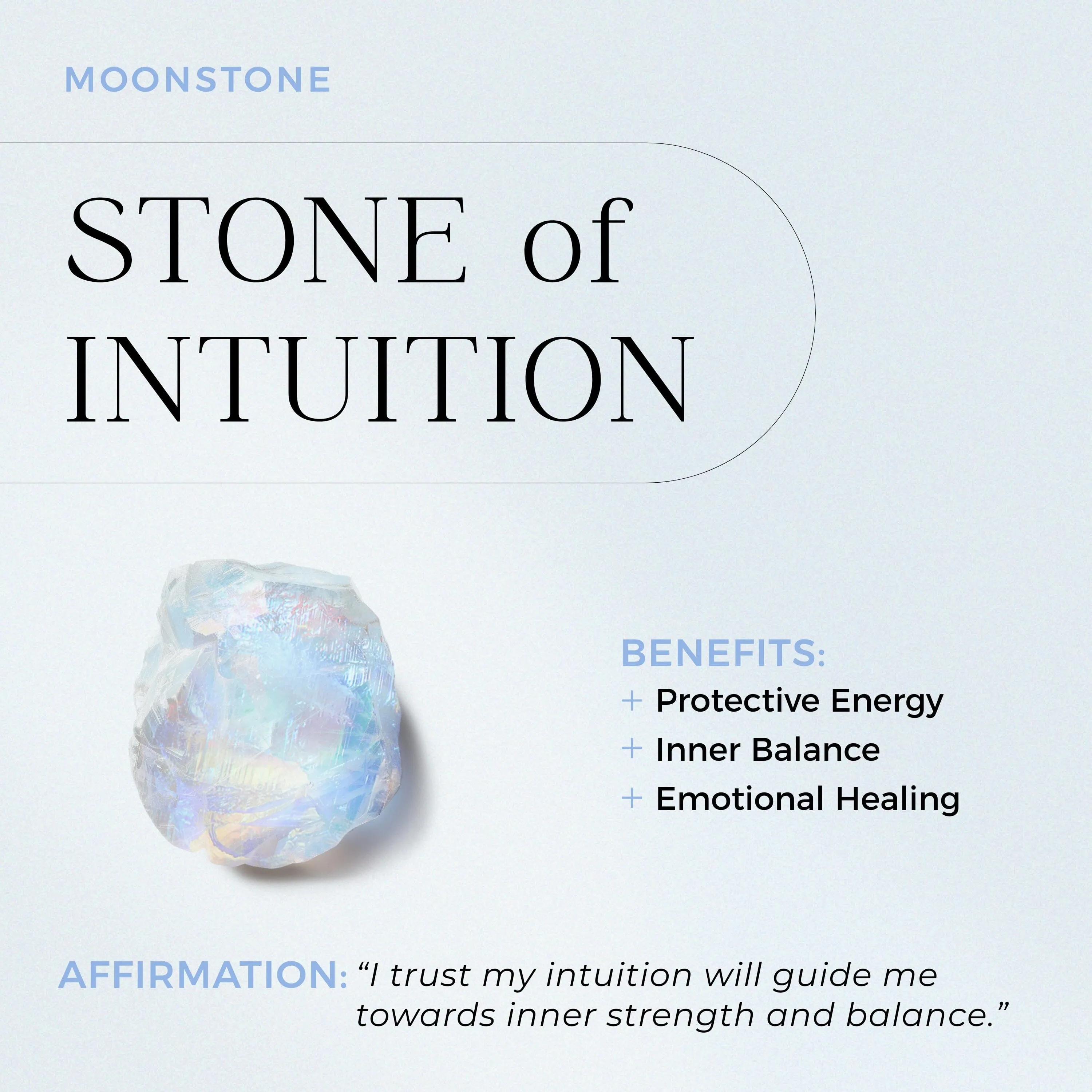 Raw Crystal Necklace - Moonstone 'Intuition'