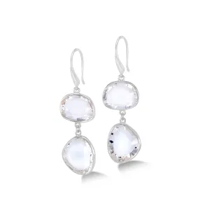 Rock Crystal Pebble Drop Earrings