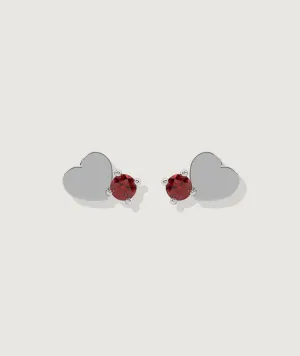 Ruby Heart Stud