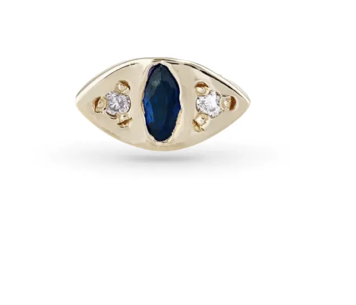 SCOSHA Cat Eye Stud Blue Sapphire