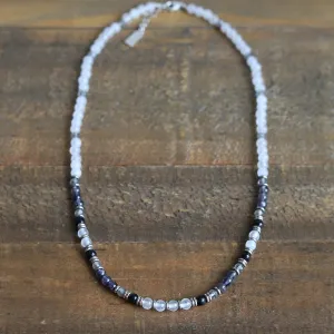 Selenite, Iolite, Black Onyx and Labradorite Necklace