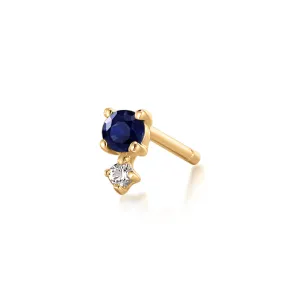 SEPTEMBER | Blue and White Sapphire Stud Earring