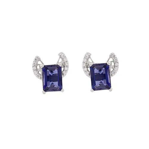 Silver Tanzanite Wings Of Cat Earrings