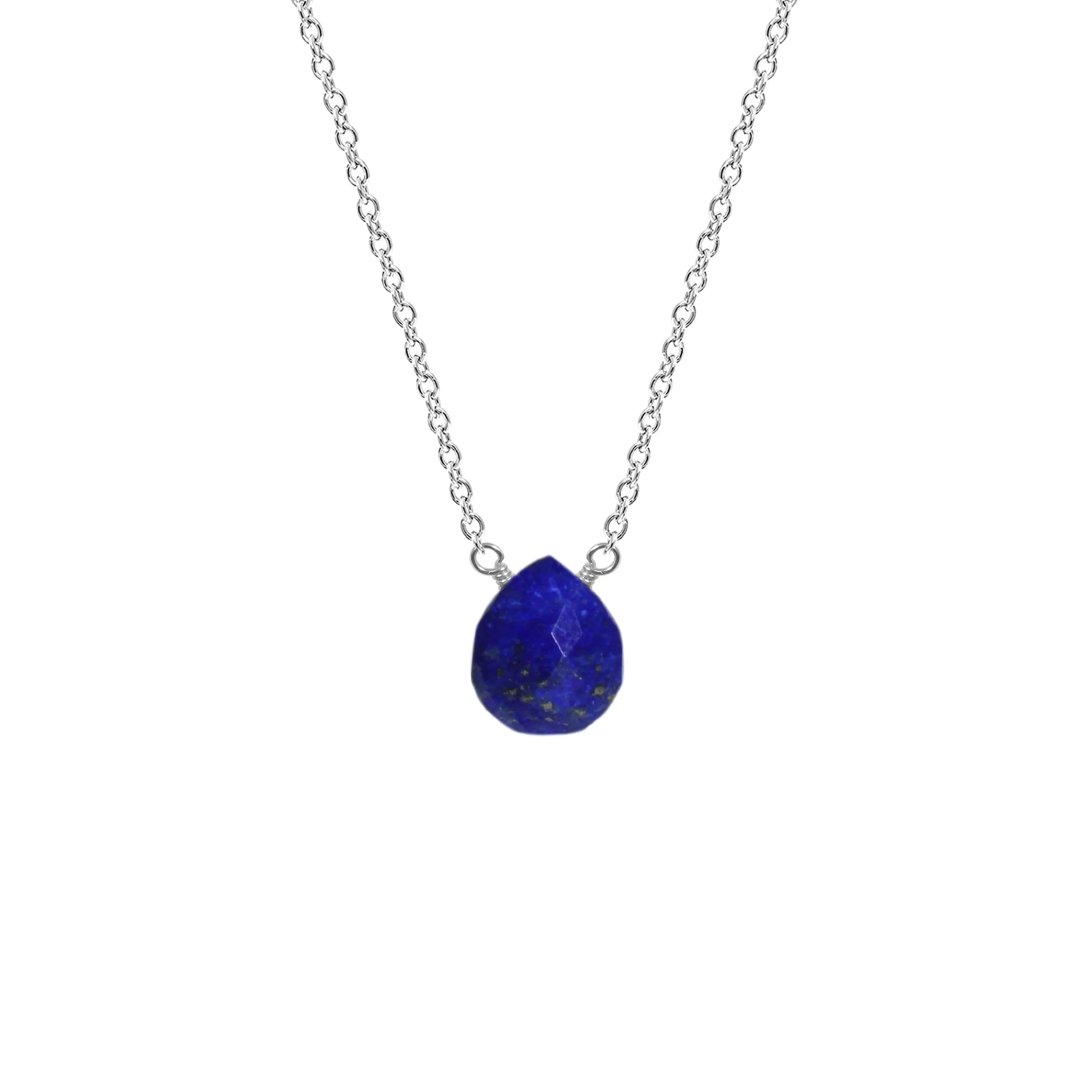 Single Drop Gemstone Necklace (Pear Shape)