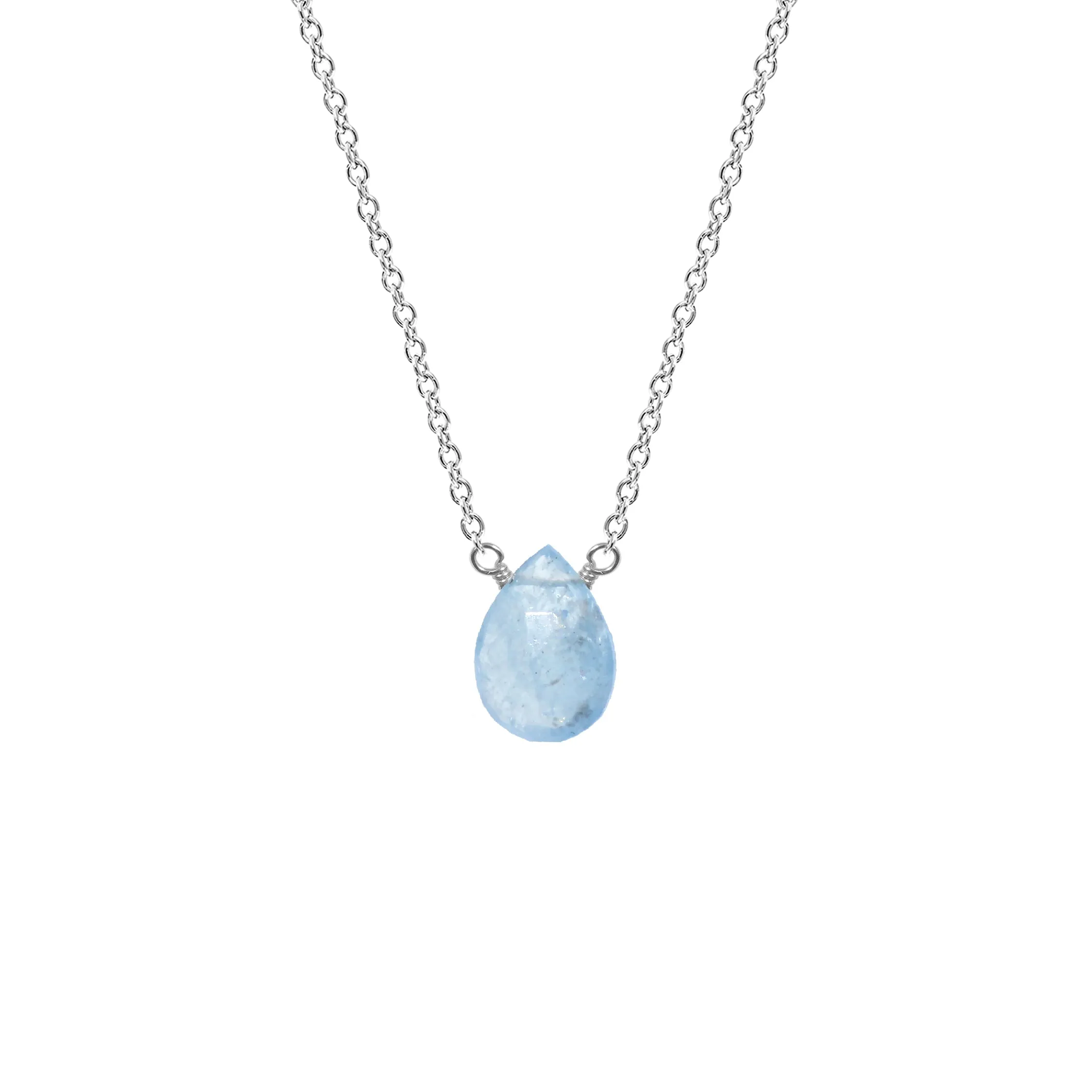 Single Drop Gemstone Necklace (Pear Shape)