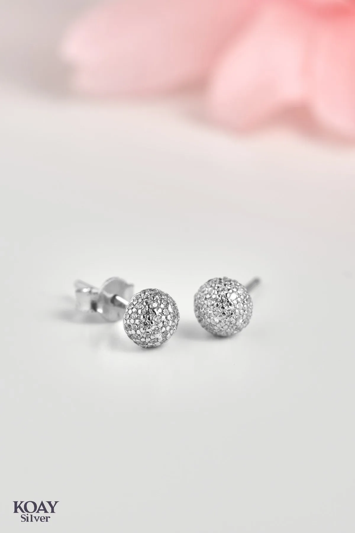 Small Zircon Ball Earring