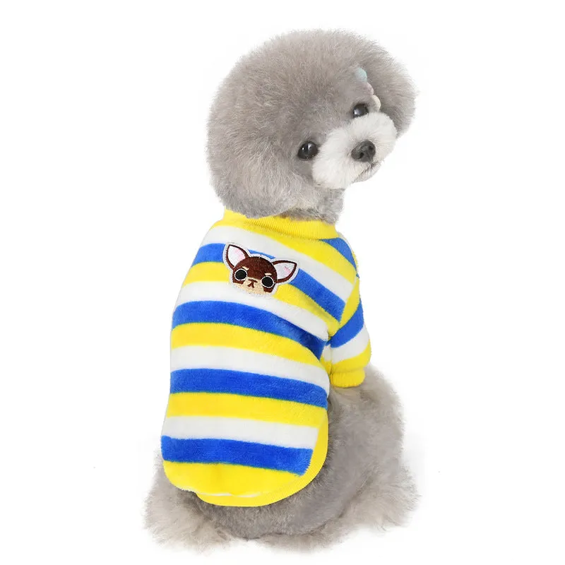 Soft coral fleece small dog winter pet clothing