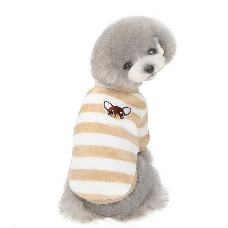 Soft coral fleece small dog winter pet clothing